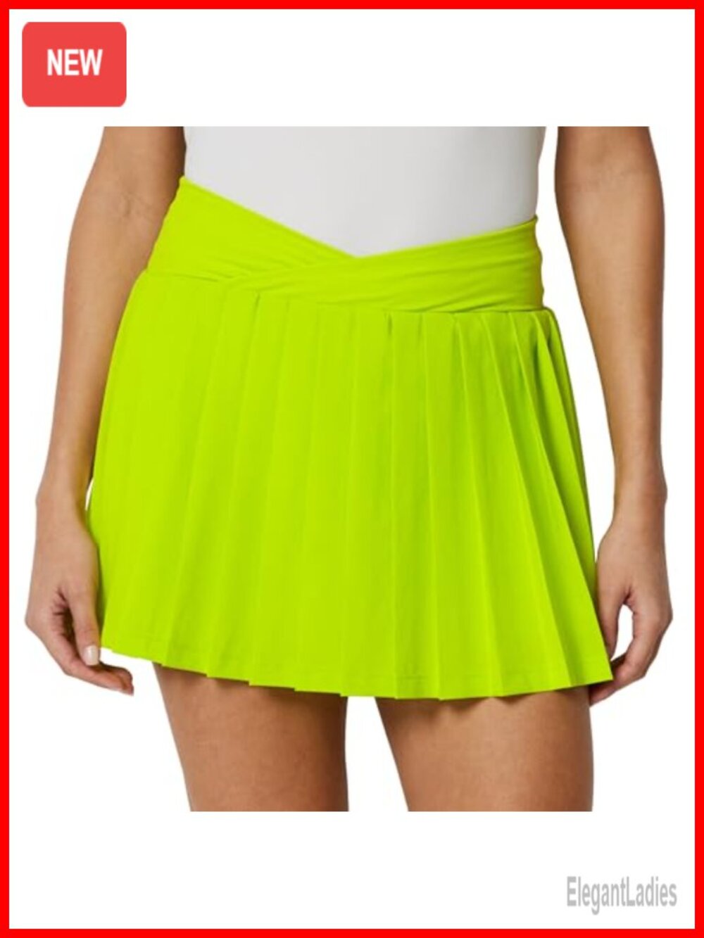 Women's Performance Stretch Woven Pleated Tennis Skort with Pockets